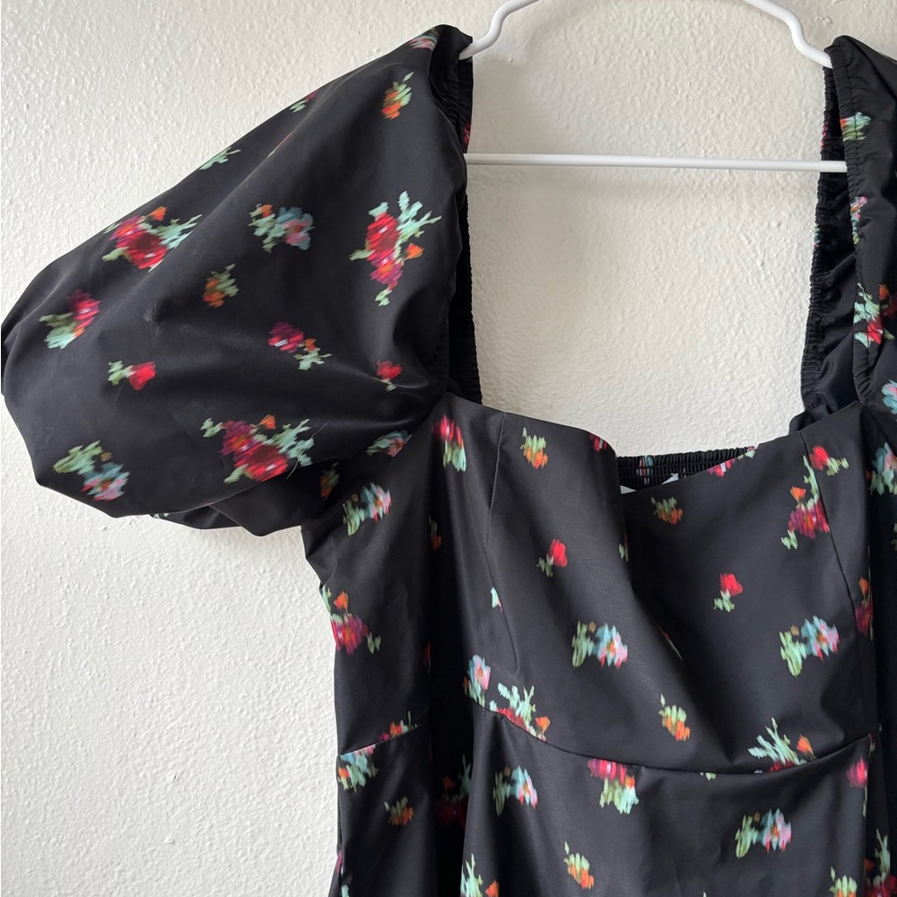 Hill House Matilda Dress in Black Ikat Floral - Picture 3 of 10